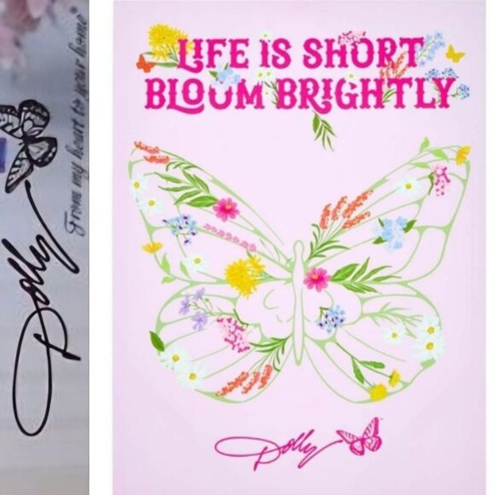 Dolly Parton, "Life Is Short Bloom Brightly," Butterfly Print Canvas Wall Decor